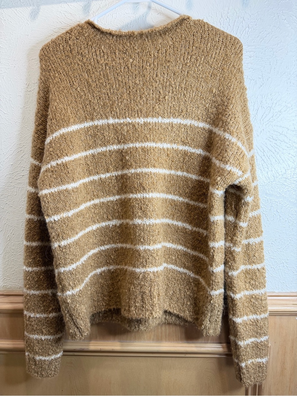 J.crew Camel and Ivory Striped Wool Alapaca Blend XS